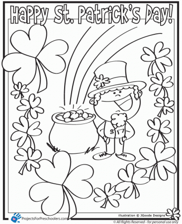 printable happy st patricks day coloring page from