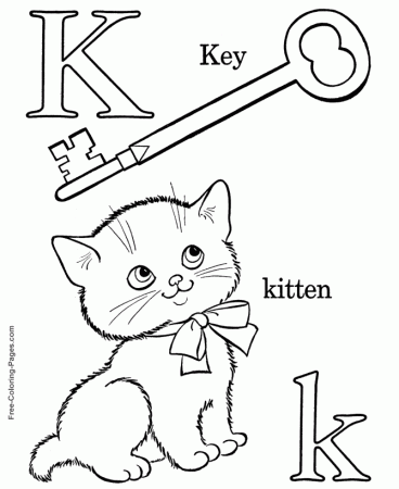 alphabet kitten Colouring Pages