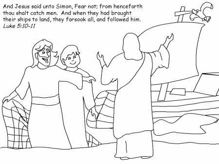 Bible Coloring Pages Fishers Of Men - Free Printable Coloring 