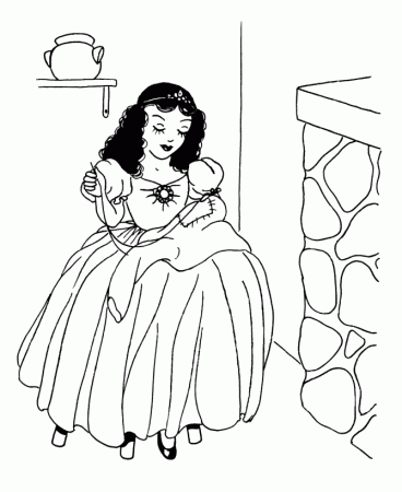 Snow White and the Seven Dwarfs fairy tale story coloring pages 