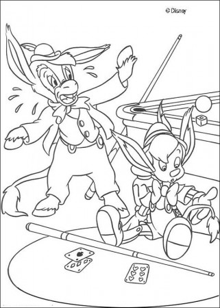 Pinocchio coloring pages - Pinocchio and the dunkey
