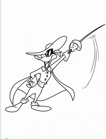Daffy Duck Swordsman Coloring Pages - Looney Tunes Cartoon 