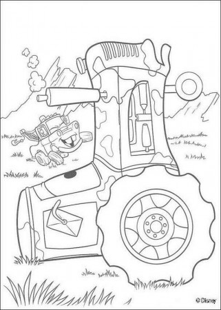 Cars coloring pages - Mater truck and a tractor