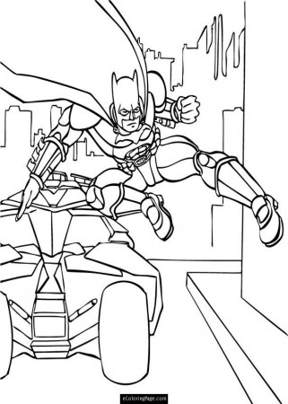 Batman Dark Knight Jumps Out of the Tumbler Batmobile Coloring 