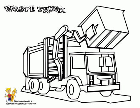 Grimy Garbage Truck Coloring Page | Garbage Trucks | Free ...