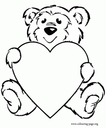 Bears - Teddy bear with a heart coloring page
