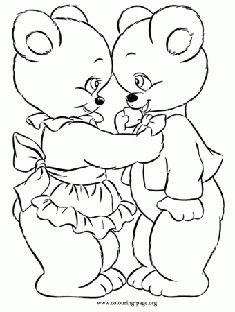 Bears - Mother bear and her little boy bear coloring page