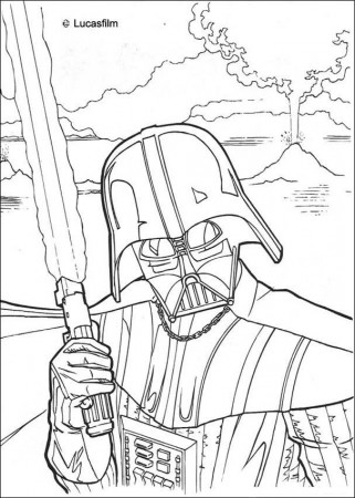 DARTH VADER coloring pages - Fighting Darth Vader