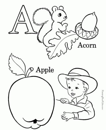 Alphabet coloring pages - Letter A